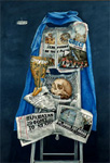 Composition with Greek newspapers - Oil on canvas - 120x83 - 1991 