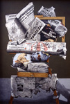 Composition with Greek newspapers - Oil on canvas - 100x70 - 1988 